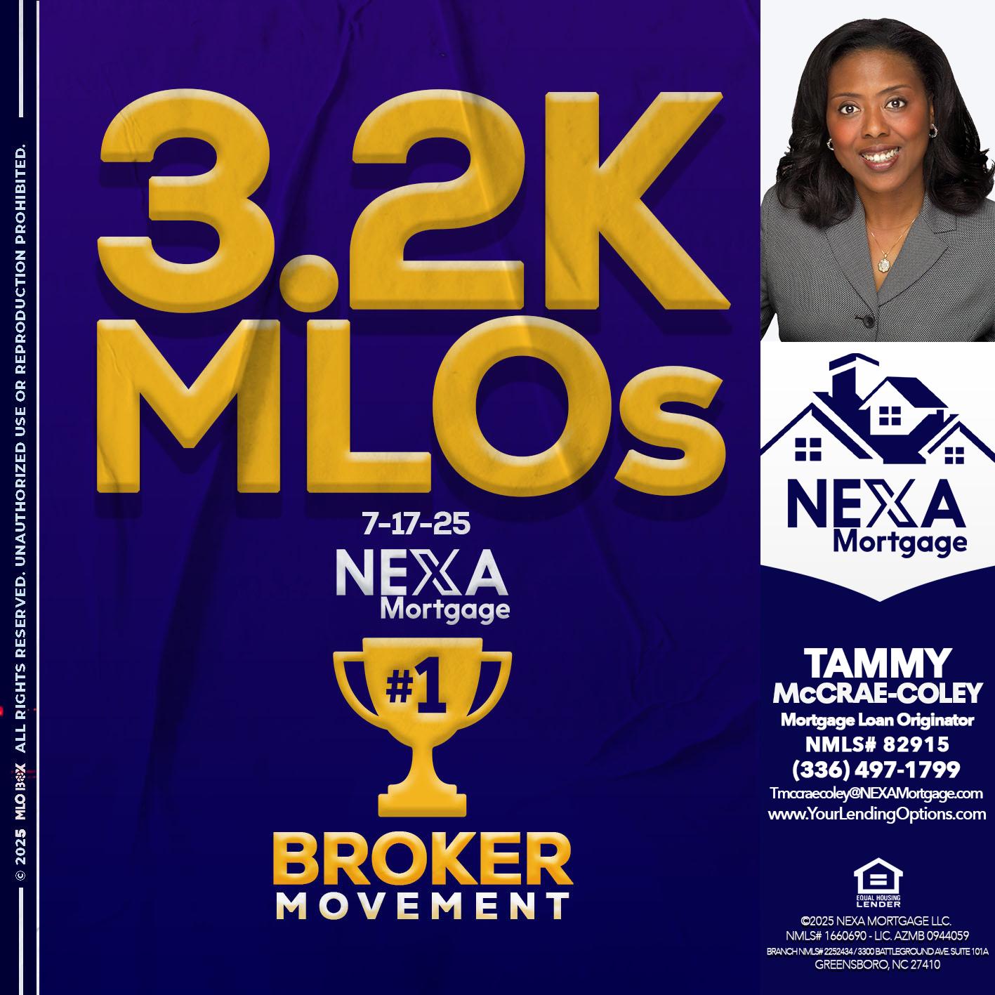 3.2K MLOs - Tammy C. McCrae-Coley -Mortgage Loan Originator