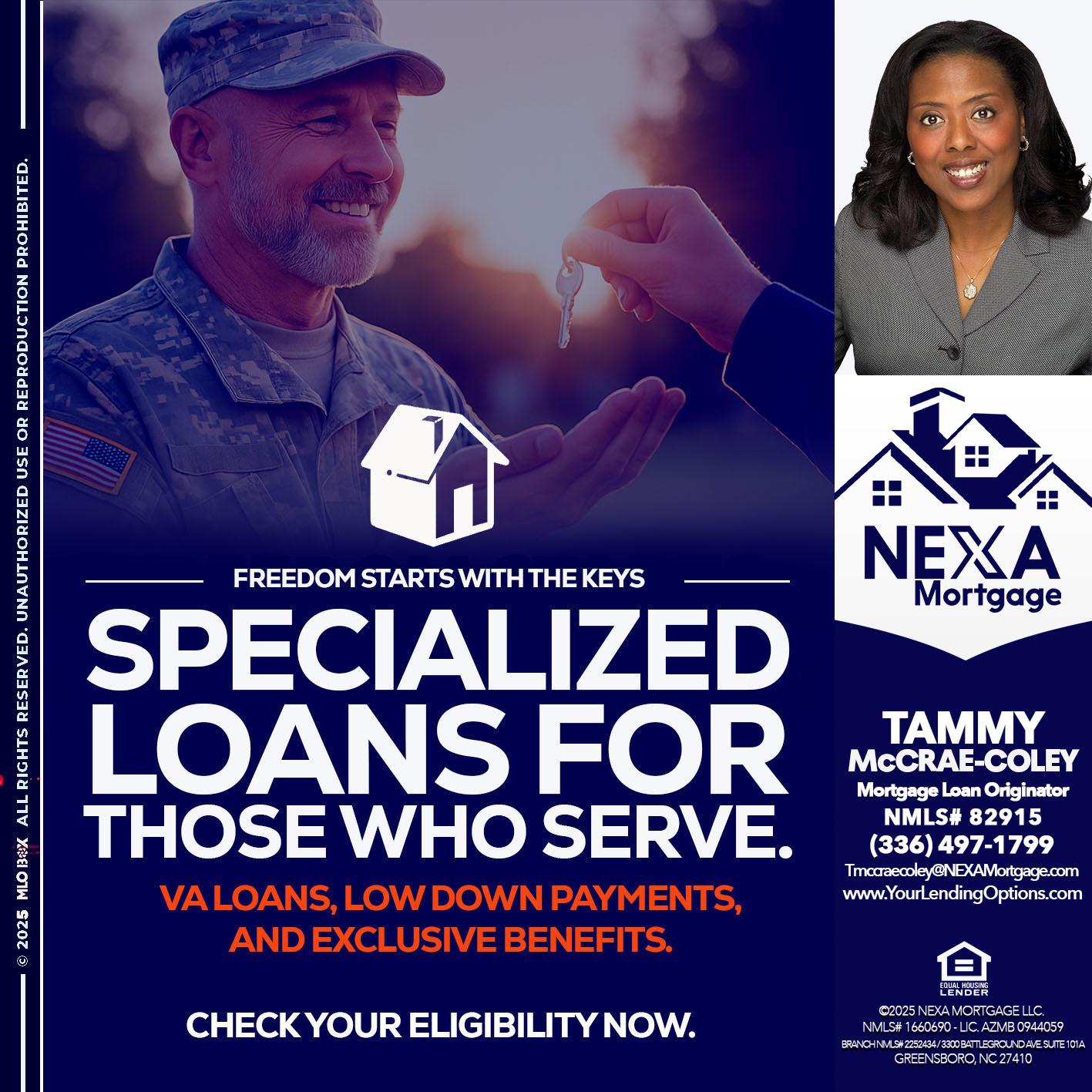 SPECIALIZED LOANS - Tammy C. McCrae-Coley -Mortgage Loan Originator