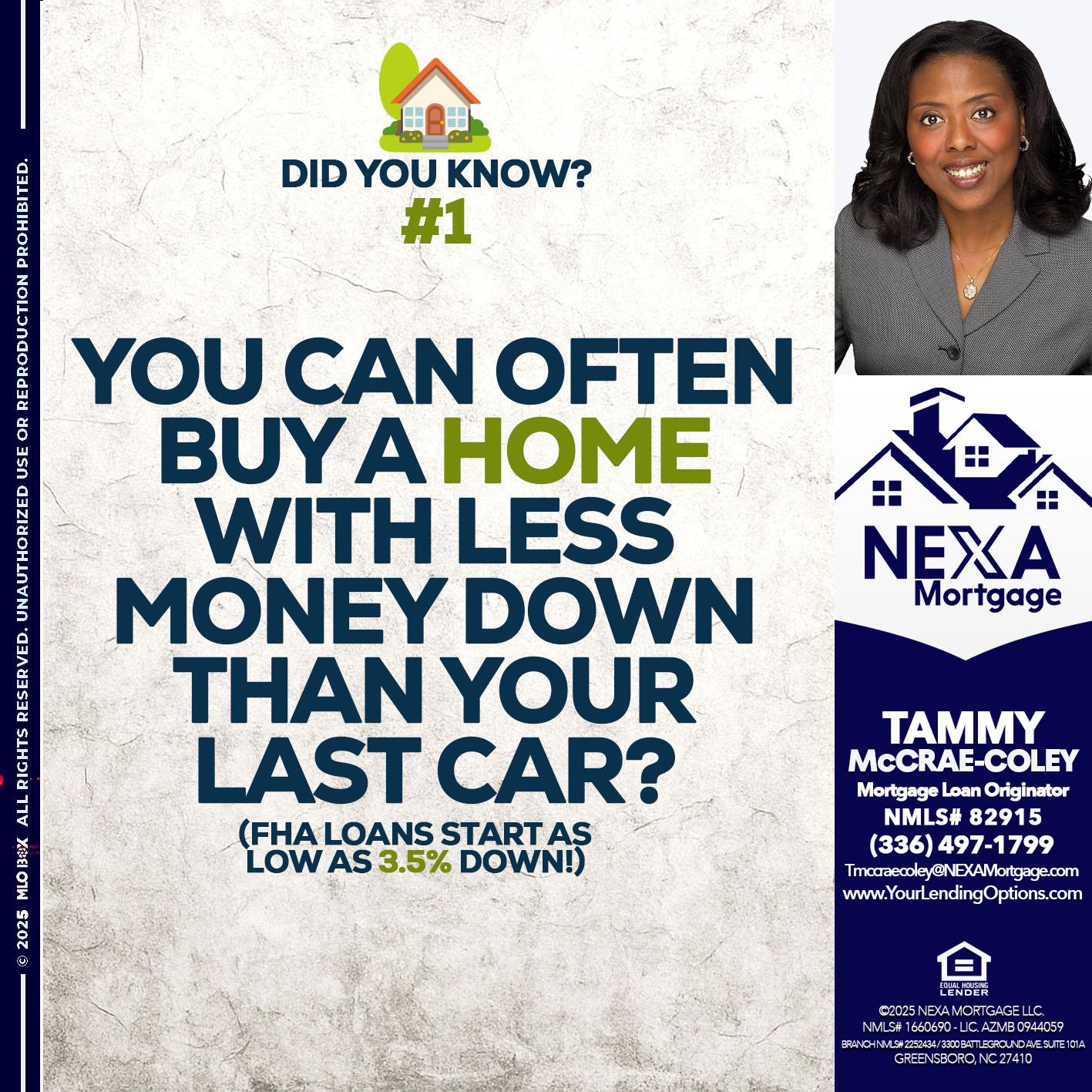 DID YOU KNOW #1 - Tammy C. McCrae-Coley -Mortgage Loan Originator