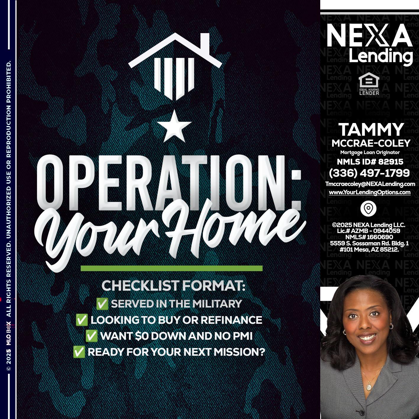 OPERATION YOUR HOME - Tammy C. McCrae-Coley -Mortgage Loan Originator