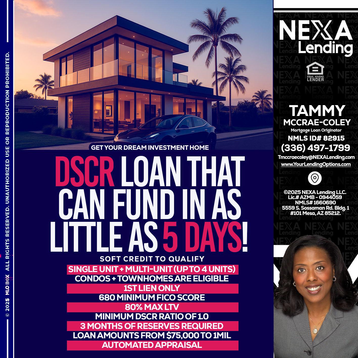 DSCR - Tammy C. McCrae-Coley -Mortgage Loan Originator