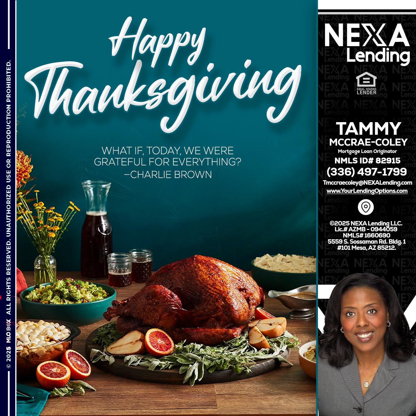 happy Thanksgiving - Tammy C. McCrae-Coley -Mortgage Loan Originator