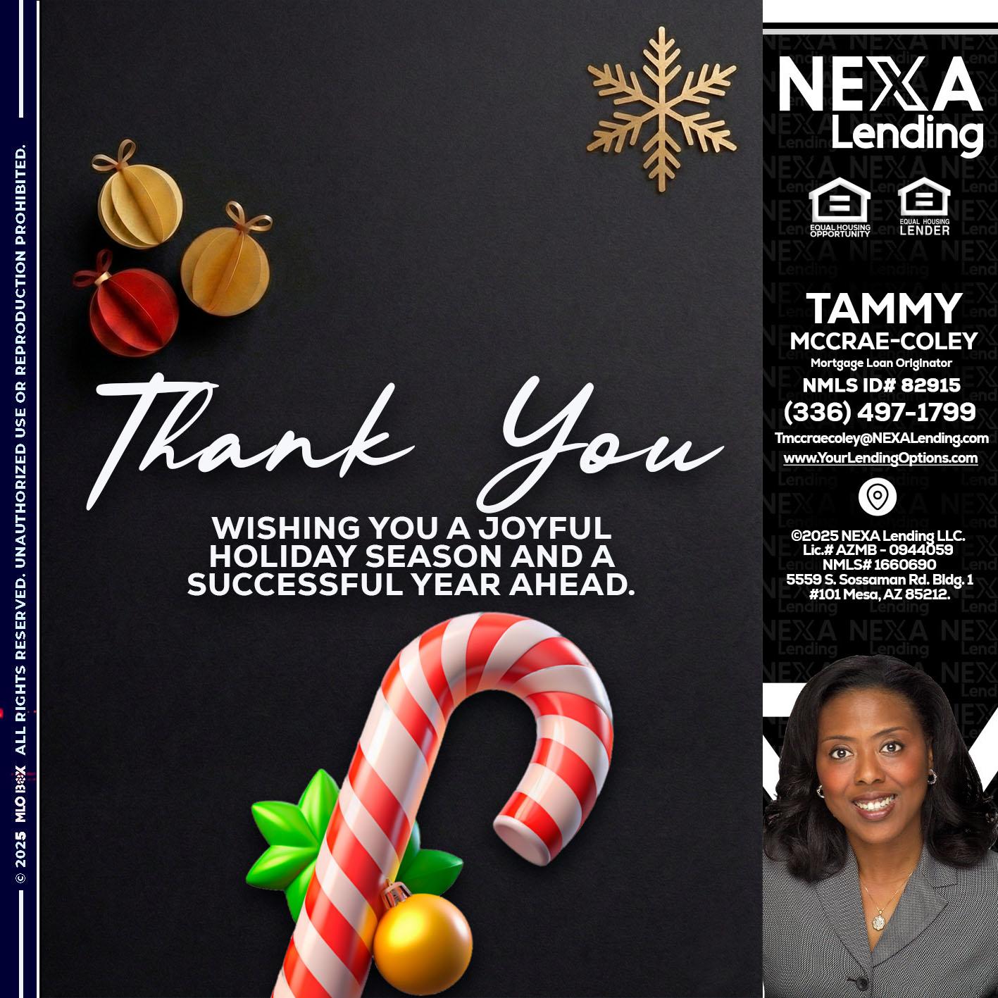 THANK YOU - Tammy C. McCrae-Coley -Mortgage Loan Originator