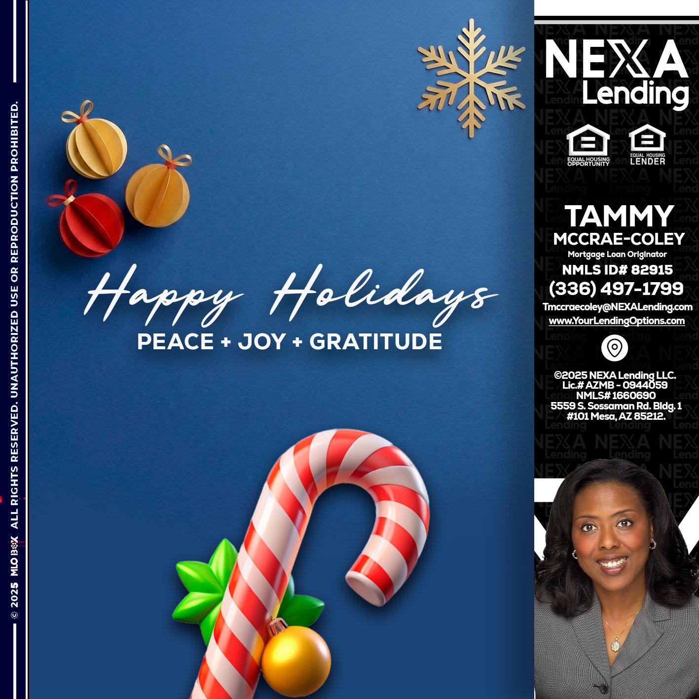 HAPPY HOLIDAYS - Tammy C. McCrae-Coley -Mortgage Loan Originator
