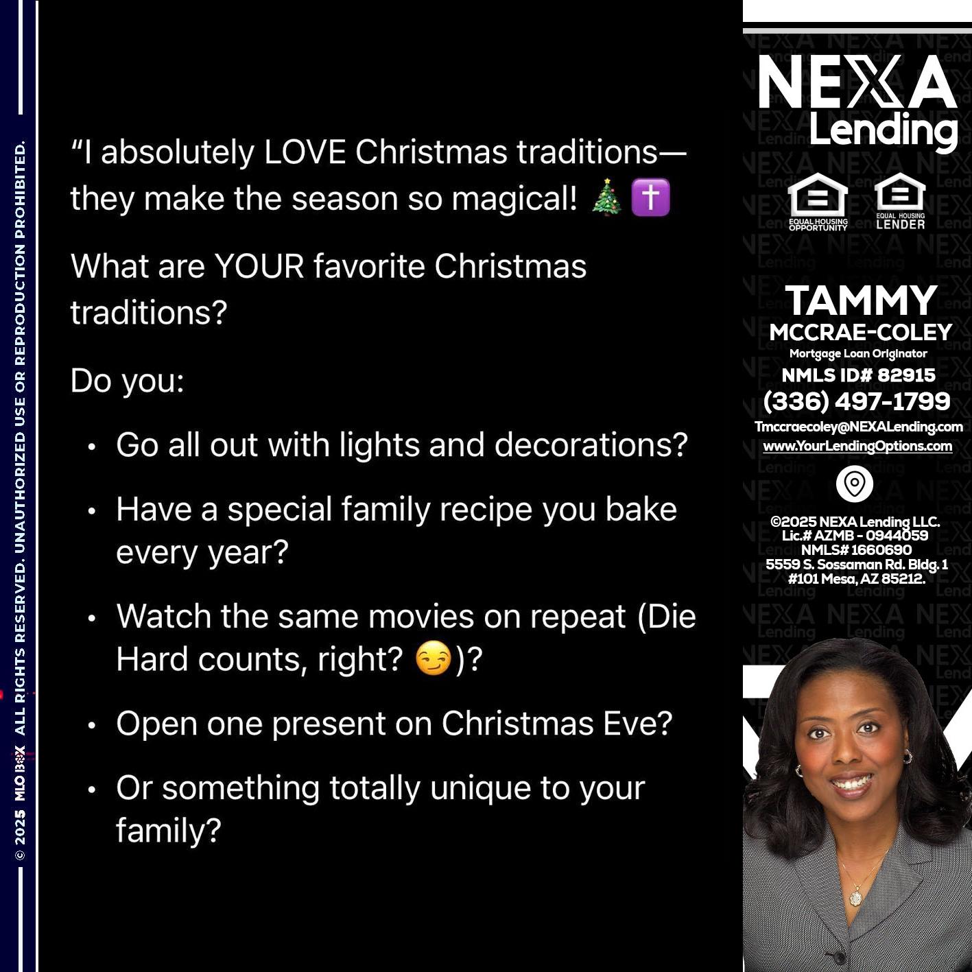 I love christmas - Tammy C. McCrae-Coley -Mortgage Loan Originator