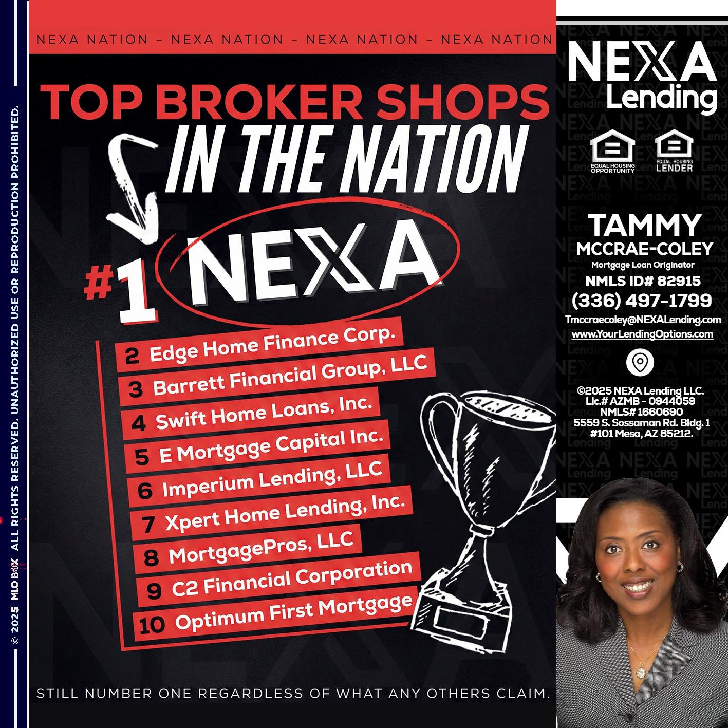 top broker - Tammy C. McCrae-Coley -Mortgage Loan Originator