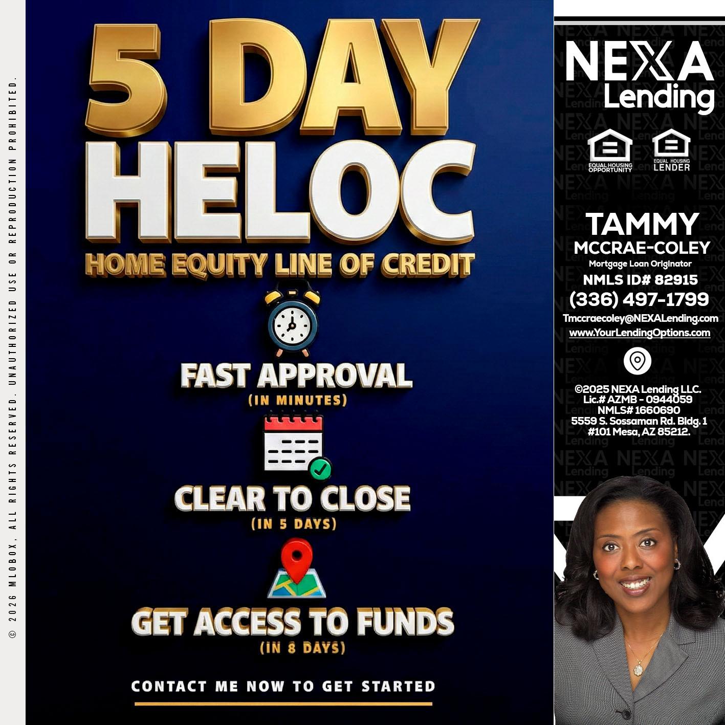 5 day hello - Tammy C. McCrae-Coley -Mortgage Loan Originator