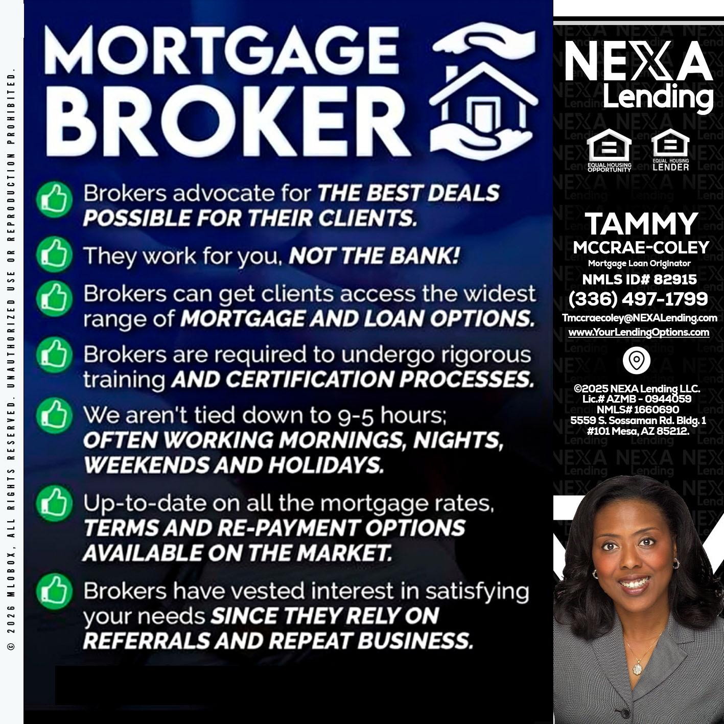 MORTGAGE BROKER - Tammy C. McCrae-Coley -Mortgage Loan Originator