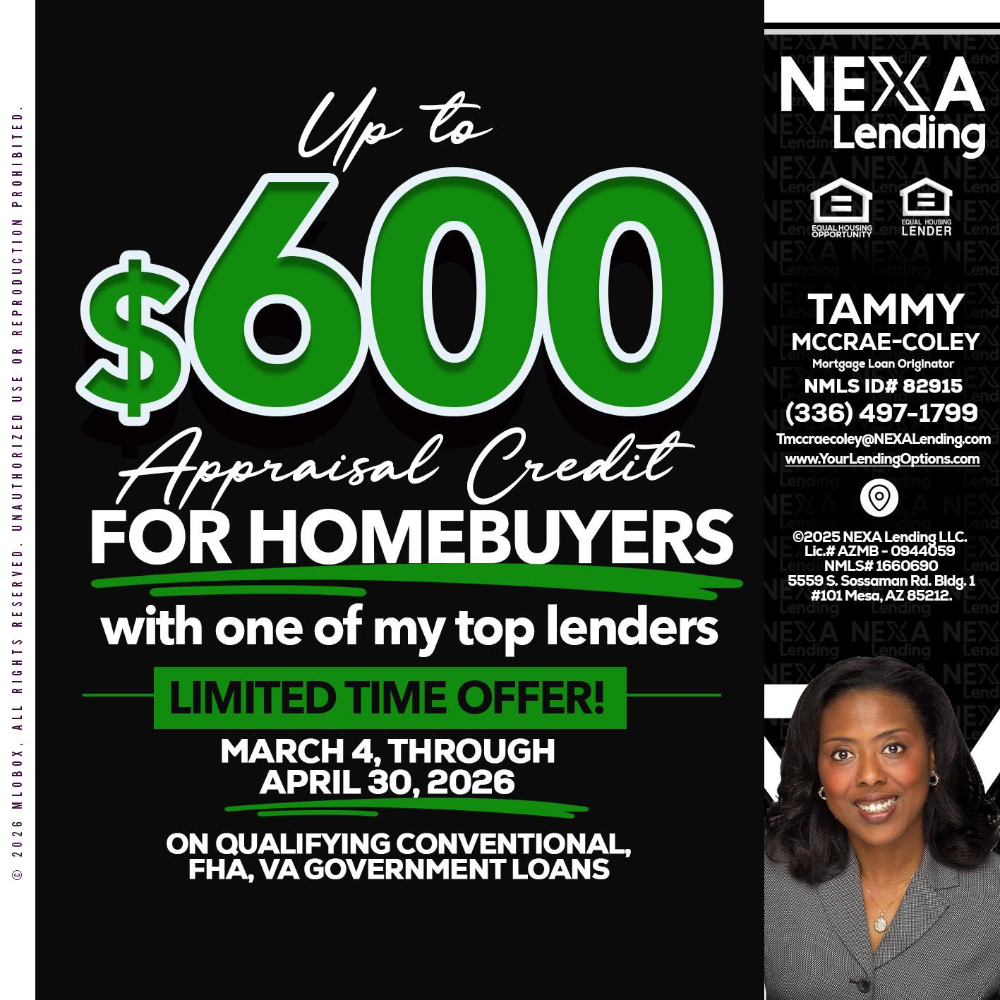 UP TO 600 - Tammy C. McCrae-Coley -Mortgage Loan Originator