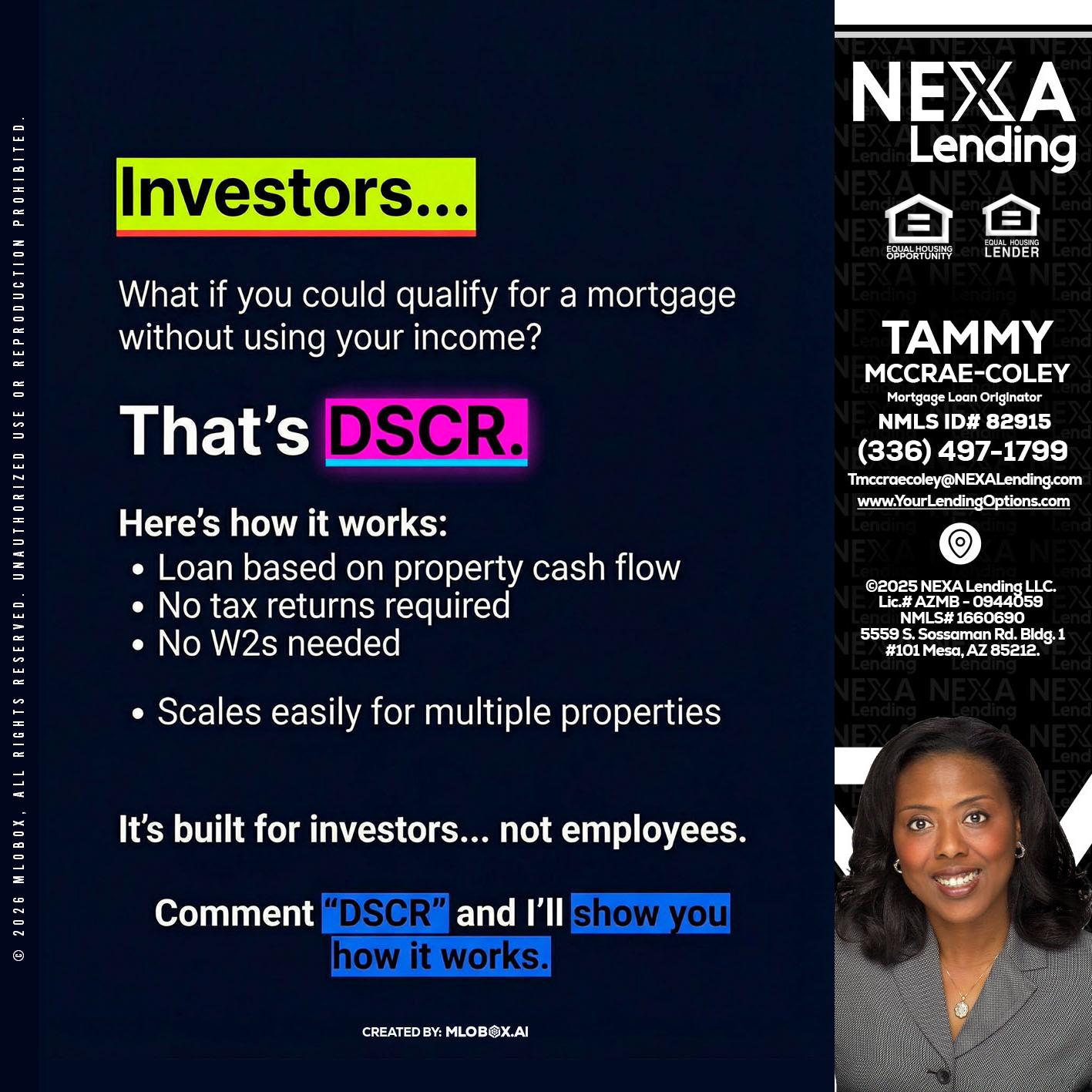 INVESTORS - Tammy C. McCrae-Coley -Mortgage Loan Originator
