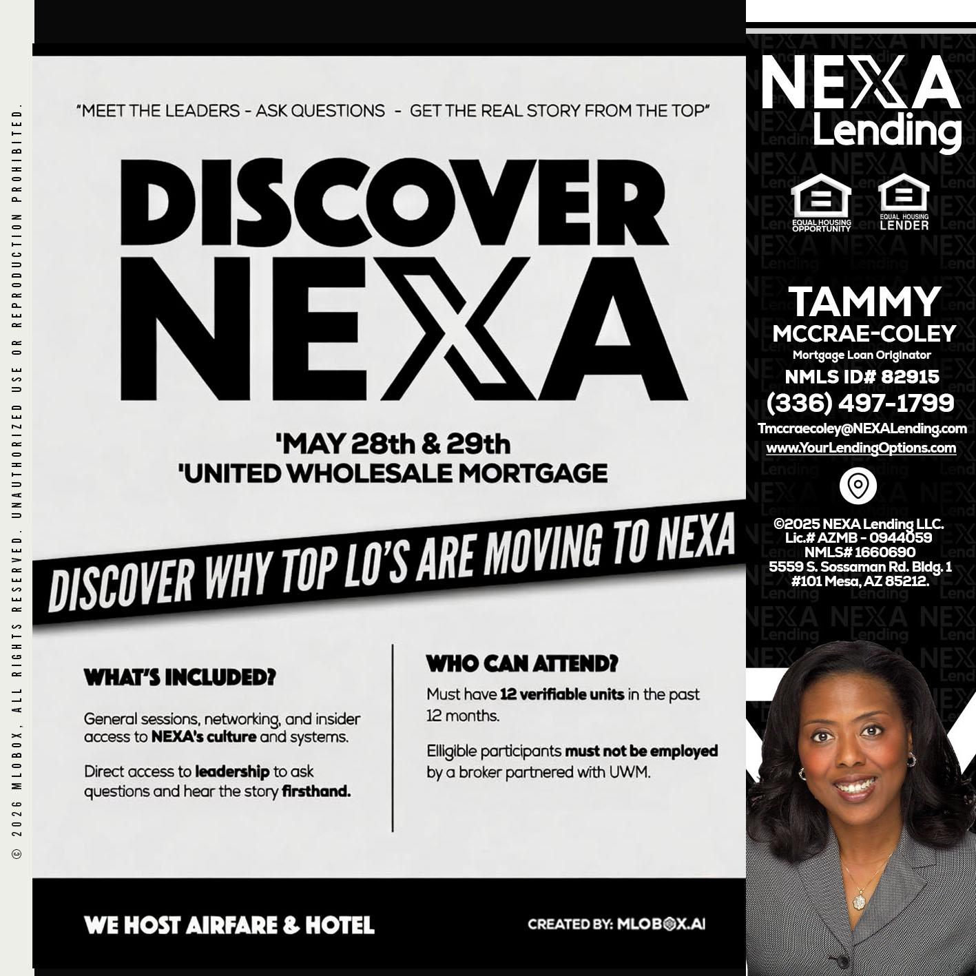 DISCOVER NEXA - Tammy C. McCrae-Coley -Mortgage Loan Originator