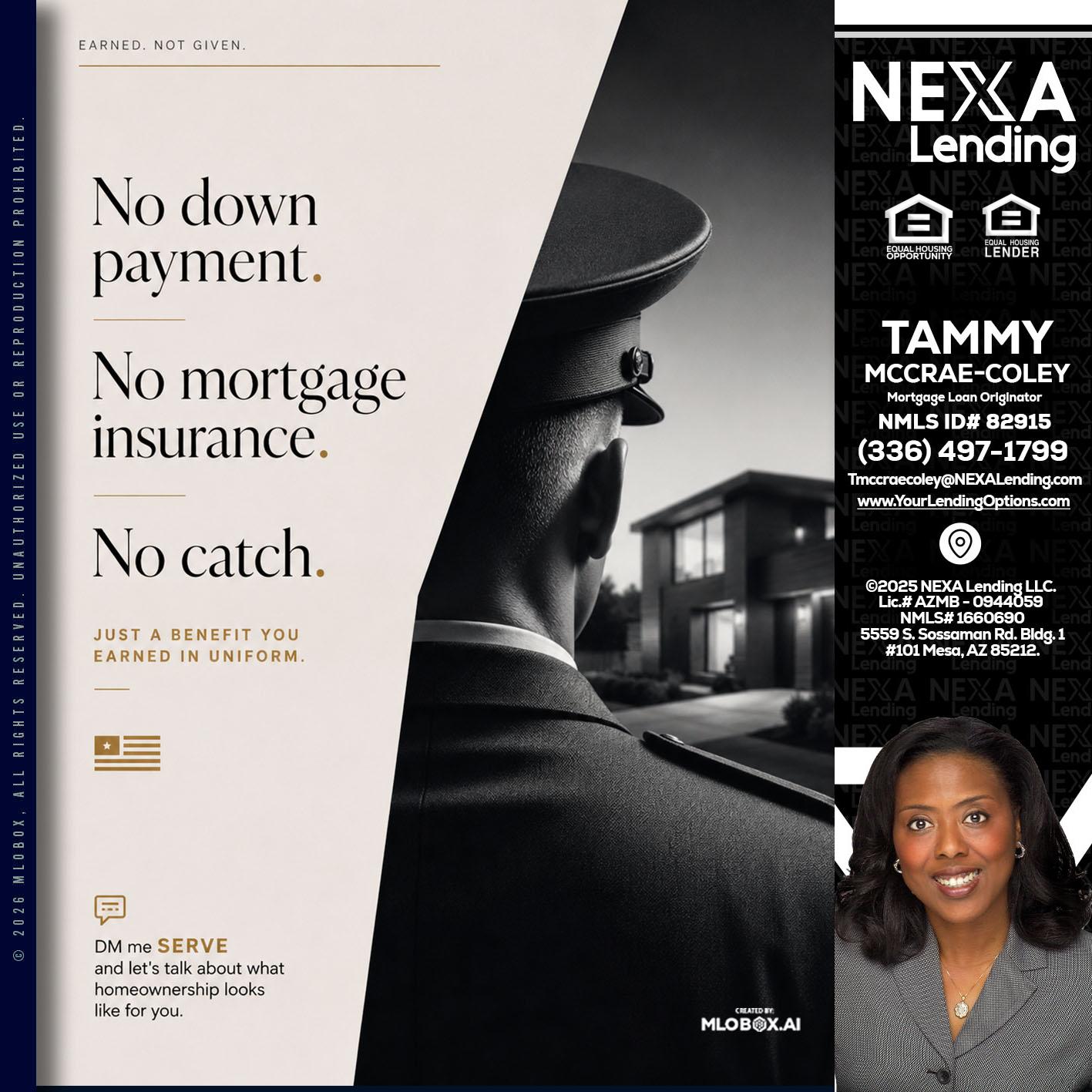 NO DOWN PAYMENT - Tammy C. McCrae-Coley -Mortgage Loan Originator