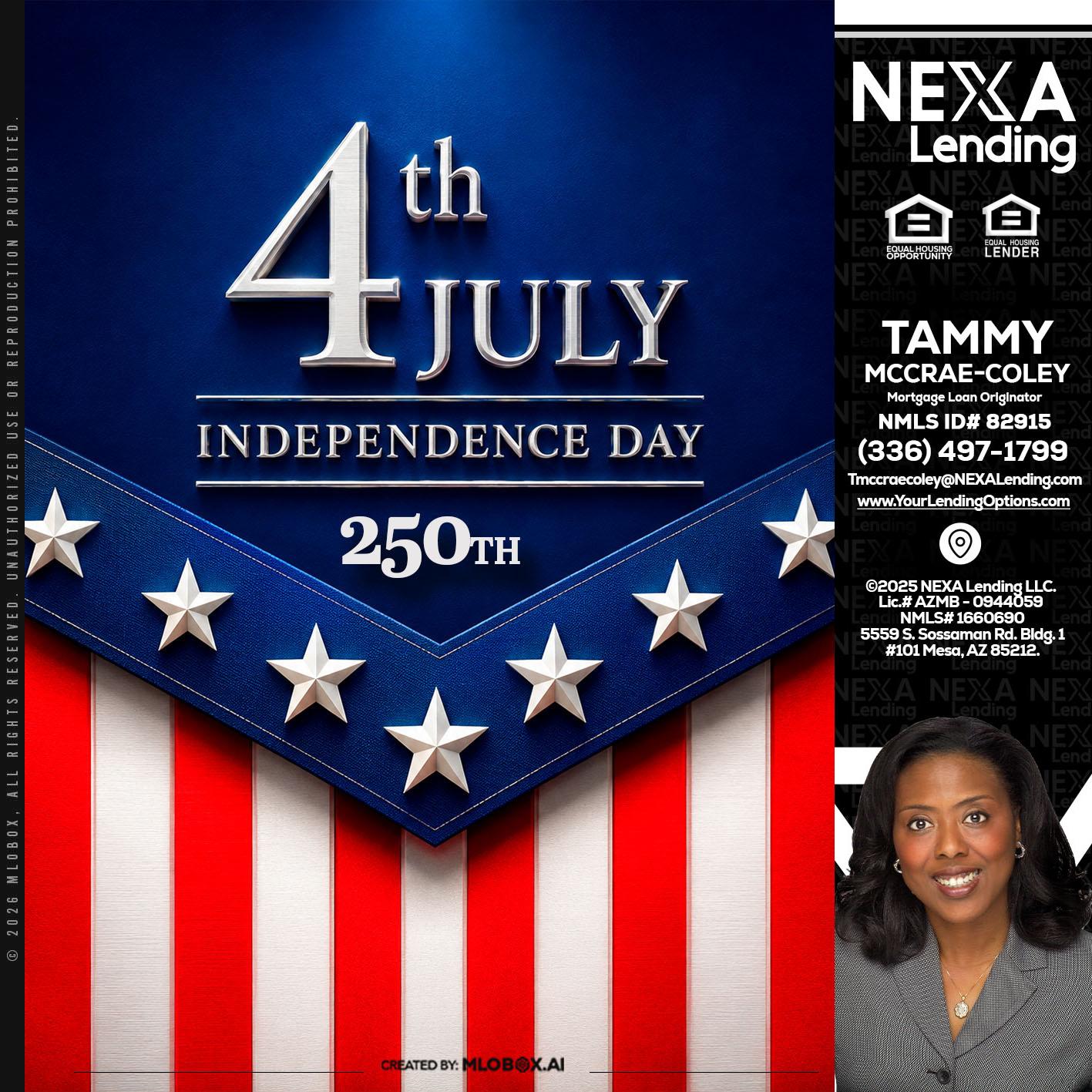 4th of july - Tammy C. McCrae-Coley -Mortgage Loan Originator