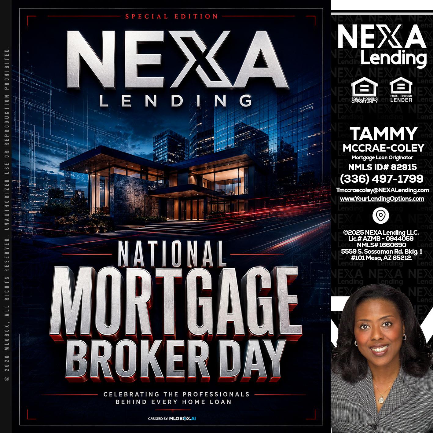 NATIONAL MORTGAGE BROKER DAY - Tammy C. McCrae-Coley -Mortgage Loan Originator